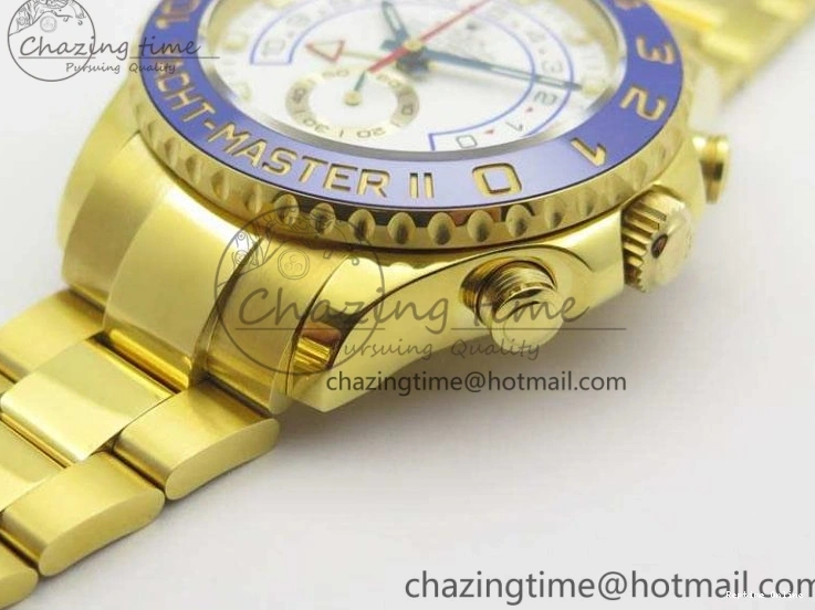 0228 YachtMaster II 116688 YG JF 1:1 Best Edition White Dial Blue Ceramic Bezel On YG Bracelet A Cozy 3577